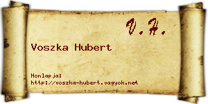 Voszka Hubert névjegykártya